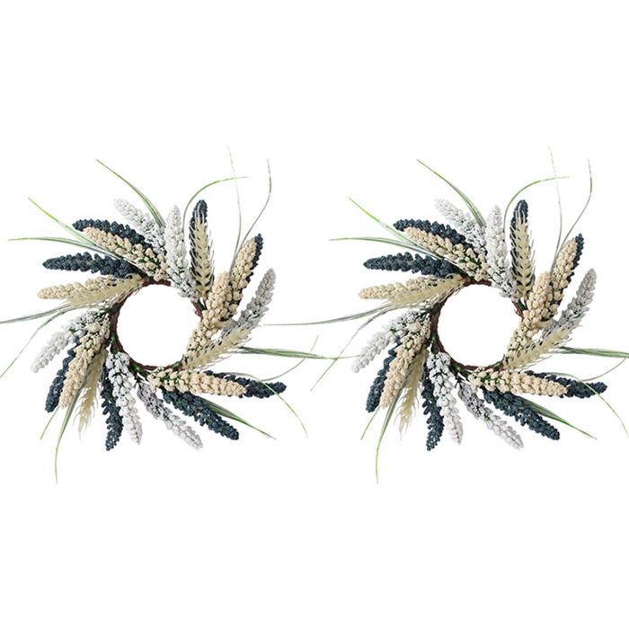 2x Candle Wreath Ring 30cm Plastic Hamptons Table Centerpiece Home Decor Display