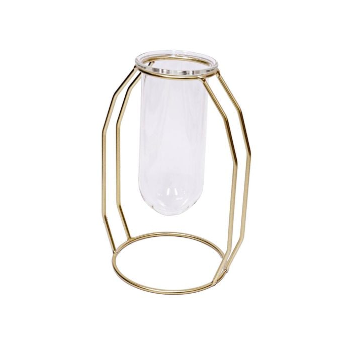 Jack 125 x 100 x 185mm Gold Circle Plant Propagation Vase