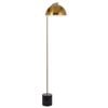 Telbix Ortez Vintage Standing Floor Lamp Light Foot Switch Metal Marble Antique Gold Black Marble