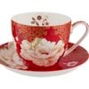 2pc Maxwell And Williams Cup Saucer Fine Bone China Red 300ml Gift Boxed