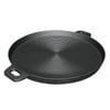 SOGA 35cm Round Ribbed Cast Iron Sizzle Platter with Handle