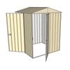 Build-a-Shed 1.5 x 1.5 x 2.3m Single Hinged Door Gable Shed with Single Hinged Side Door - Cream