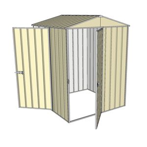 Build-a-Shed 1.5 x 1.5 x 2.3m Single Hinged Door Gable Shed with Single Hinged Side Door - Cream