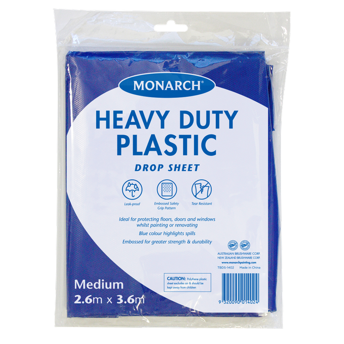 Monarch 2.6 x 3.6m Blue Plastic Drop Sheet
