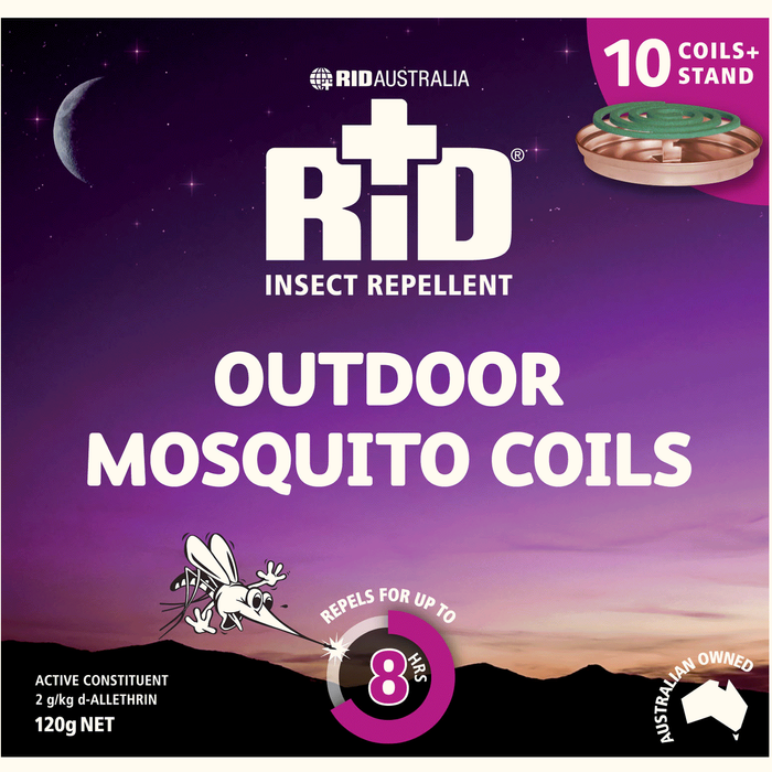 Rid Insect Repellent Outdoor Mosquito Coils - 10 Pack