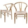 Levede 2X Wooden Hans Wegner Dining Chairs