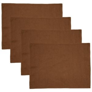 4PK Bambury Tableware/Dinnerware Linen Placemat 33x45cm Hazel