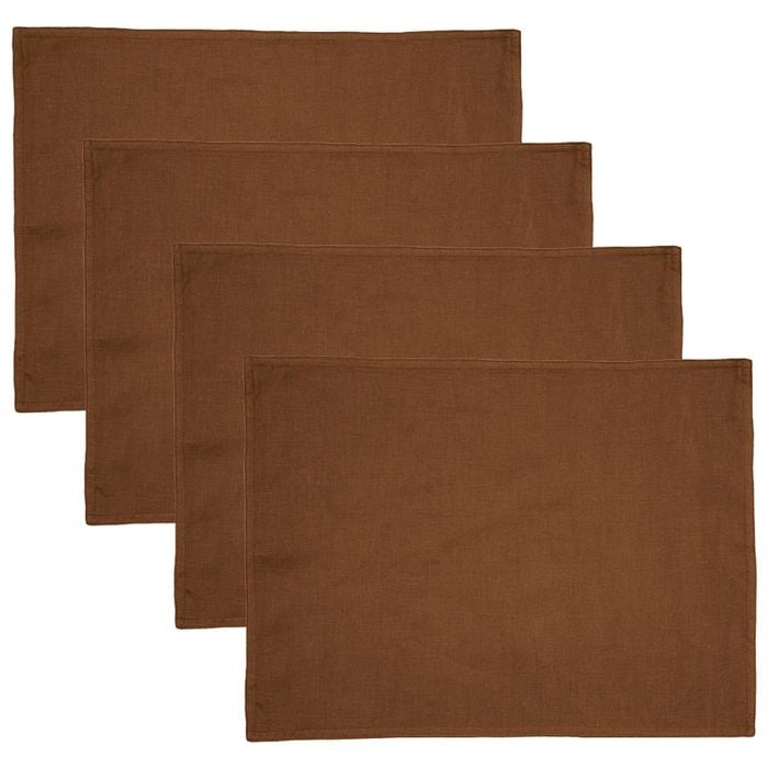 4PK Bambury Tableware/Dinnerware Linen Placemat 33x45cm Hazel