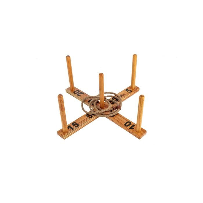 Giant Wooden Rope Ring Toss Quoits Outdoor Game Set