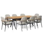 SIMPO Atlanta 9-Piece Outdoor Dining Setting - Grey