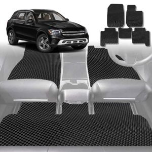 6D Diamond Car Floor Mats for Mercedes-Benz GLC 2015-2022-Full Set-Black-Outback GT