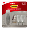 Command Large Double And Small Brushed Nickel Hooks - 3 Pack