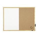 Quartet Pine 90x60cm Combo Corkboard/Non-Magnetic Board w/ Natural Frame