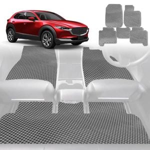 6D Diamond Car Floor Mats for Mazda CX-30 2019-Current-Full Set-Grey-Outback GT