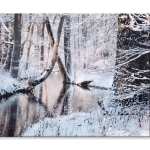 Beautiful Winter Landscape with River  Print 100% Australian Made 120 x 90cm  (Stretched)