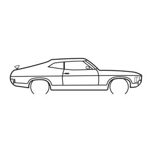 Ignite Laser Ford XA Falcon GT Silhouette Metal Wall Art Coated Black 23.6inch/60cm