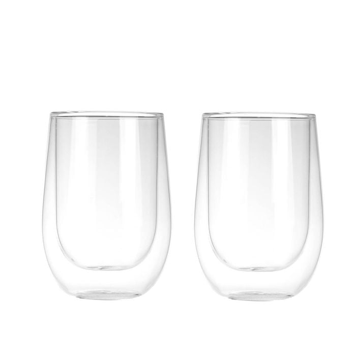 Sherwood Home Double Wall Coffee Glass Set Of 2 X 290ml Cups