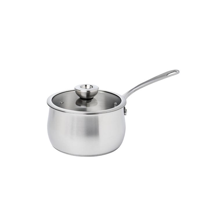 Meyer White Steel Stainless Steel Induction Saucepan With Glass Lid 18cm