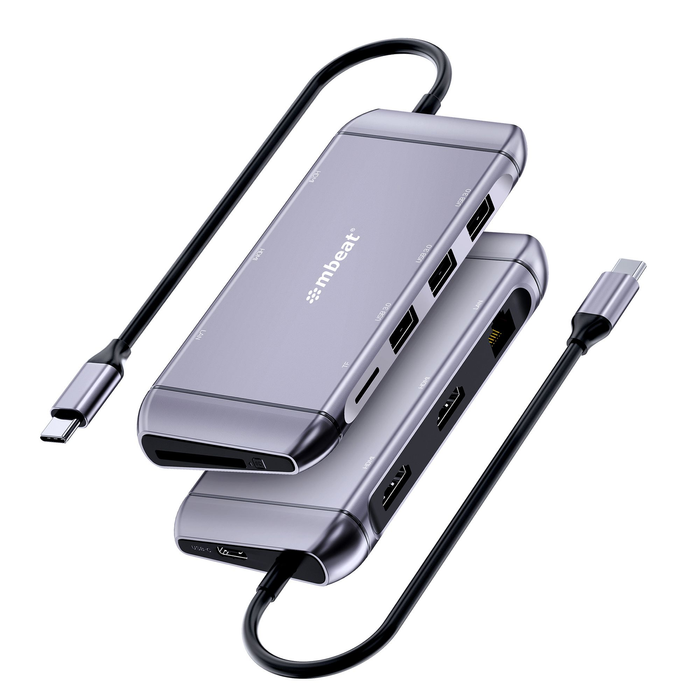 Mbeat Elite X11 Dual Display Docking Station - Space Grey