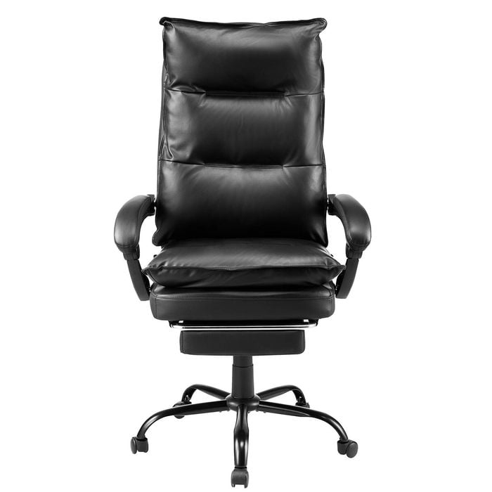 Vevor Executive Office Chair Black High Back With Footrest And Lumbar Pillow For Work