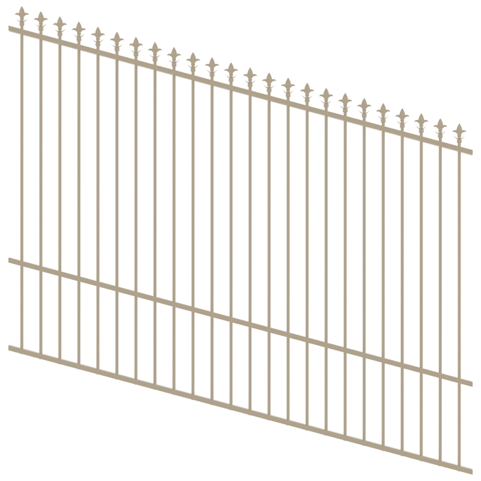 ProtectorAl 1201-2400W x 1800H Paperbark Spear Top Pool Fence Panel Raked Up to 15º