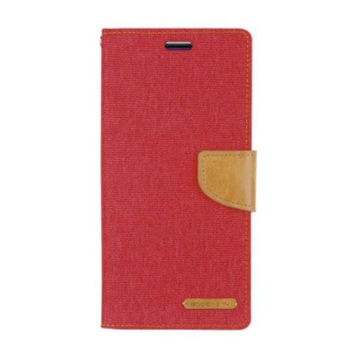 Goospery Canvas Diary case for iPhone 14 - Red