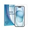 3 Pack MEZON iPhone 15 (6.1") Ultra Clear Film Screen Protectors