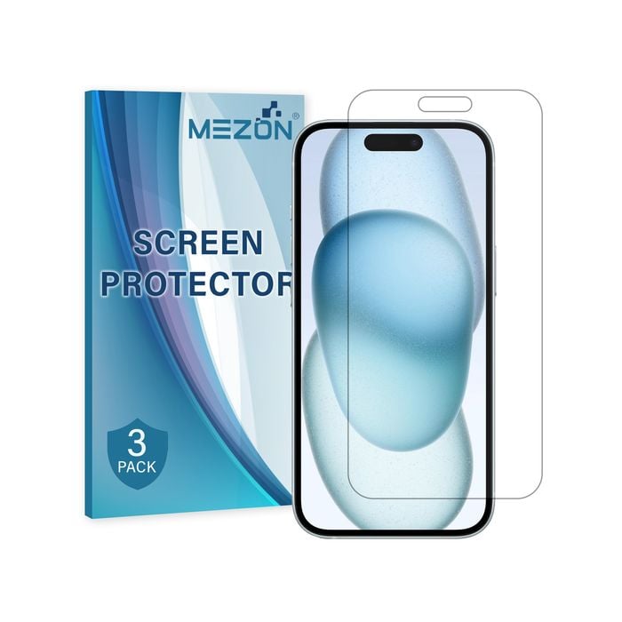 3 Pack MEZON iPhone 15 (6.1") Ultra Clear Film Screen Protectors