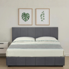 Big Lot Velvet Dark Grey Camila Gas Lift Storage Bed Frame - Velvet Dark Grey, Double