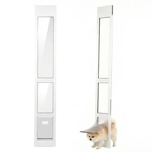 Advwin Dog Door For Sliding Door Aluminum Alloy Frame Tempered Glass Lockable