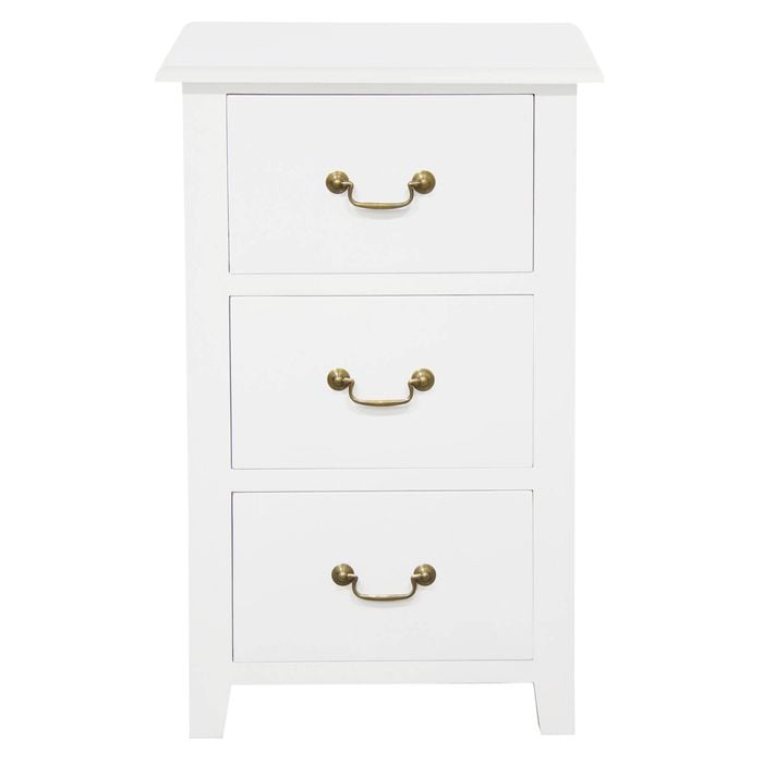 Centrum Furniture Tasmania 3 Drawer Lamp Table - White