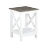 Maestro Furniture Coastal Wooden Square Open Shelf Side Table - White and Grey