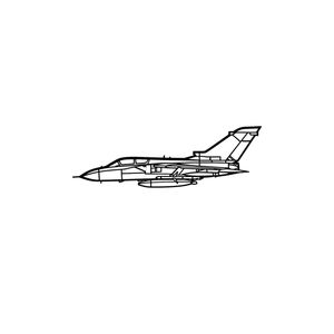 Ignite Laser Panavia Tornado IDS - Multirole Combat Aircraft Silhouette Metal Wall Art Coated Black 47 inch - 120 cm