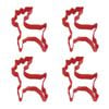 4x R&m Standing Reindeer Cookie Cutter Polyresin Coated Steel Mould 10cm Red