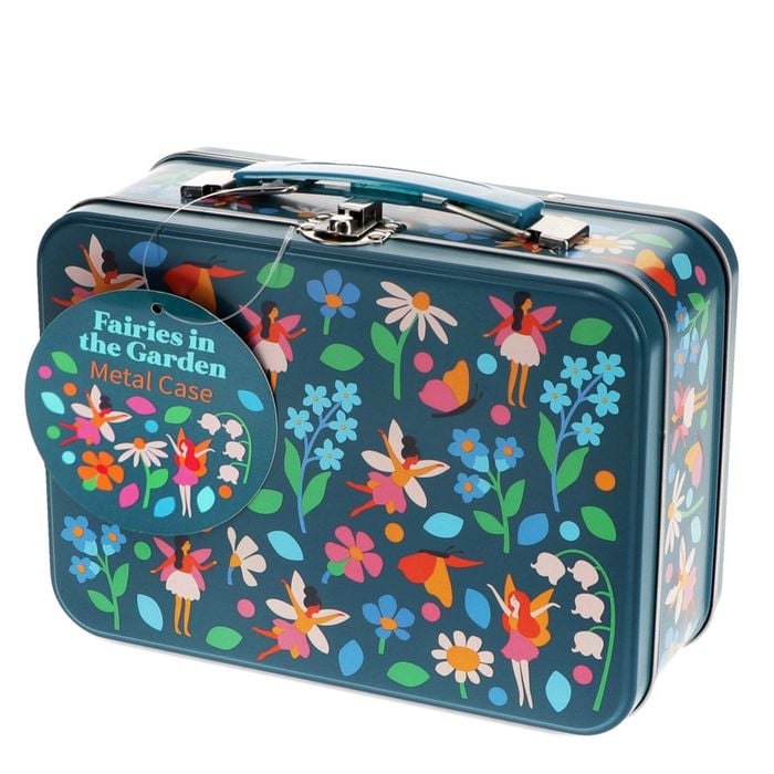 Rex London Kids Metal Tin Case w/ Handle 19cm Fairies In The Garden 3y+