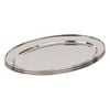 Argon Tableware 3x Oval Serving Platters - 50 x 35cm - Stainless Steel Dinner Tray Oval Plate Small Appetizer Serving Dishes