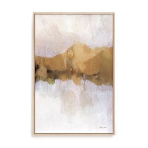 Artey | Golden Abstract - Framed Canvas - Oak - 40 x 60cm