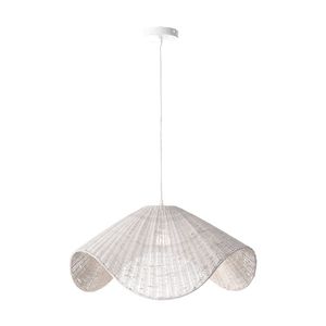 Lexi Lighting Adaya Rattan Pendant Light White Iron White Wash Rattan 178cm