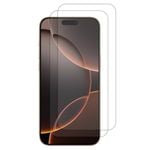 2 Pack MEZON iPhone 16 Pro (6.3") Clear Tempered Glass Screen Protectors