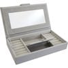 LVD MDF Glass 21x12.5cm Jewellery Box Storage Rectangle - Dove
