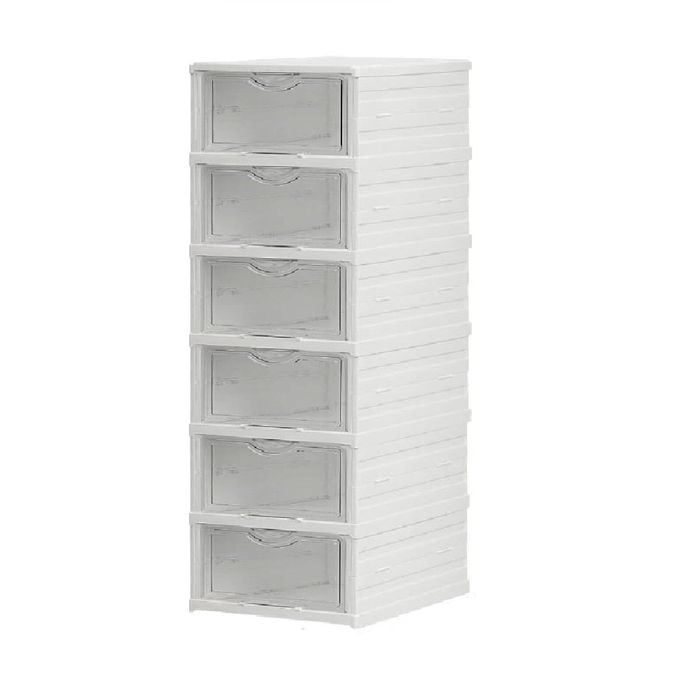CARLA HOME 6-Tier Stackable Shoe Storage Box Organizer with Clear Door for Closet, Entryway or Cabinet
