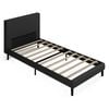 Ufurniture Single Bed Frame Base PU Leather Upholstered Headboard Mattress Platform Black