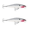 2x Rapala 8cm Flat Rap Floating Shallow Diving Fishing Lures - Chrome