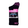 Tradie Women's Black Ribbed Cotton Crew Socks 3 Pack Size 9-11