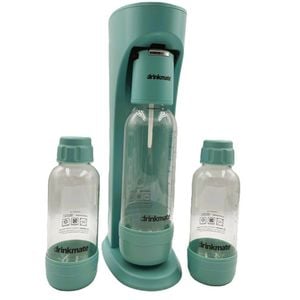 OmniFizz 0.5L Bundle - Drinkmate Sparkling Water & Soda Maker with 2 extra PET 0.5L Bottles (CO2 Cylinder not Included) Blue