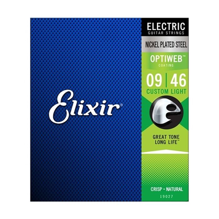 Elixir #19027 Electric Guitar Strings Optiweb Nickel Steel 9-46 Custom Light