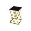 Elegant Collections Gold Black Glass Beverly Side Table