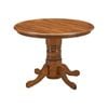 Linaria Round Dining Table 106cm Pedestral Stand Solid Rubber Wood - Walnut