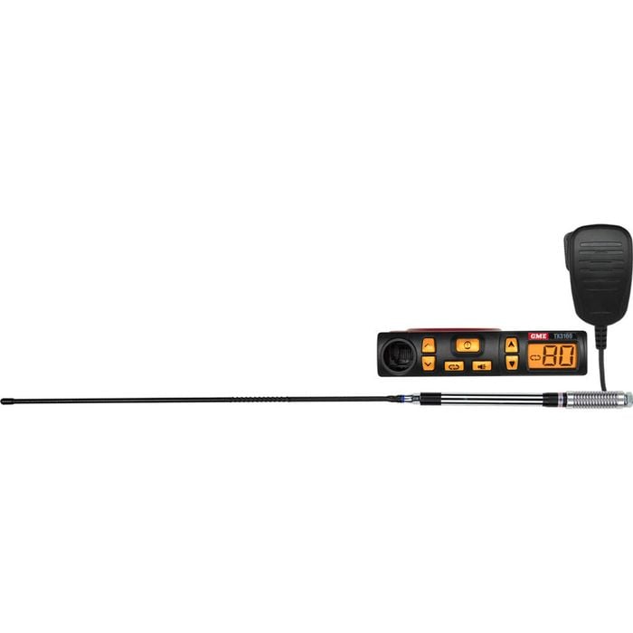 GME UHF CB Radio 80 Channel Starter Kit w/ Microphone Antenna Mounting Bracket