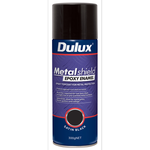 Dulux 300g Metalshield Epoxy Enamel Spray Paint Satin Black